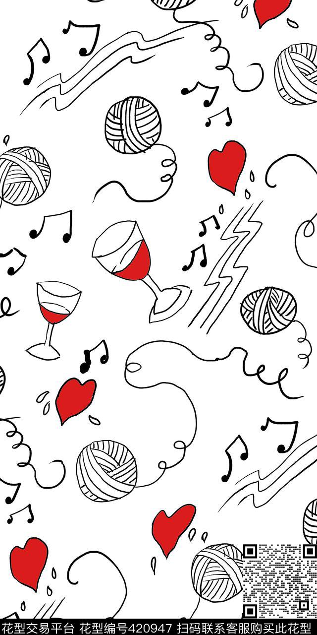 清新简单抽象元素传统印花华亿平台下载（图片编号: 420947） - 瓦栏（Walan）