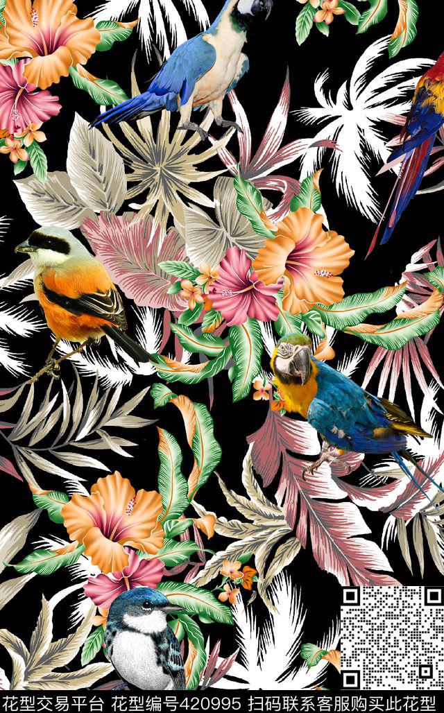 古典花鸟欧式风格数码印花华亿平台下载（图片编号: 420995） - 瓦栏（Walan）