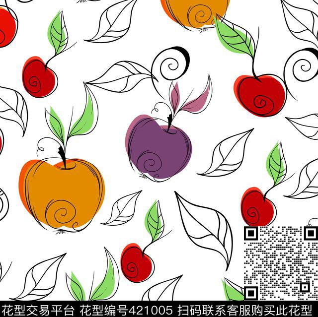 卡通简单小苹果传统印花华亿平台下载（图片编号: 421005） - 瓦栏（Walan）
