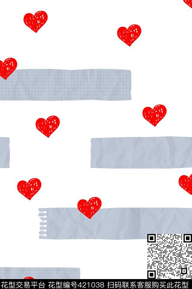 涂鸦心纸张传统印花华亿平台下载（图片编号: 421038） - 瓦栏（Walan）