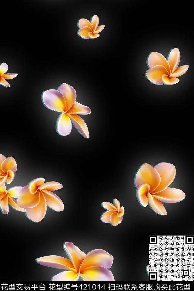 流行花卉时尚华亿平台数码印花华亿平台下载（图片编号: 421044） - 瓦栏（Walan）