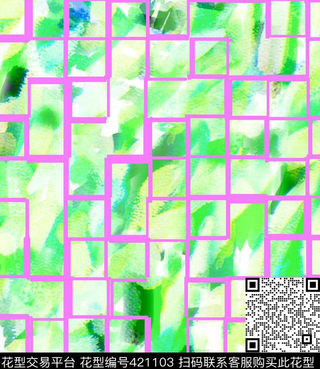 拼接几何肌理数码印花华亿平台下载（图片编号: 421103） - 瓦栏（Walan）