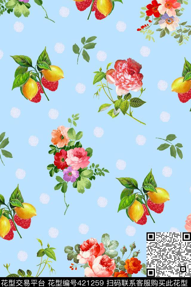 田园花卉水果数码印花华亿平台下载（图片编号: 421259） - 瓦栏（Walan）
