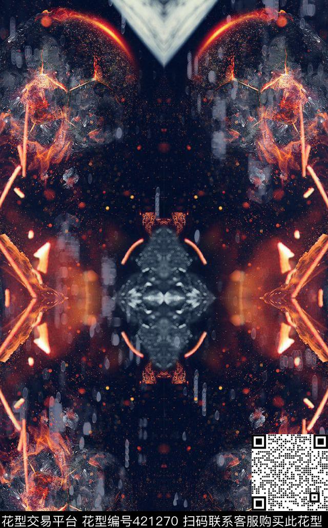 潮流抽象复古数码印花华亿平台下载（图片编号: 421270） - 瓦栏（Walan）