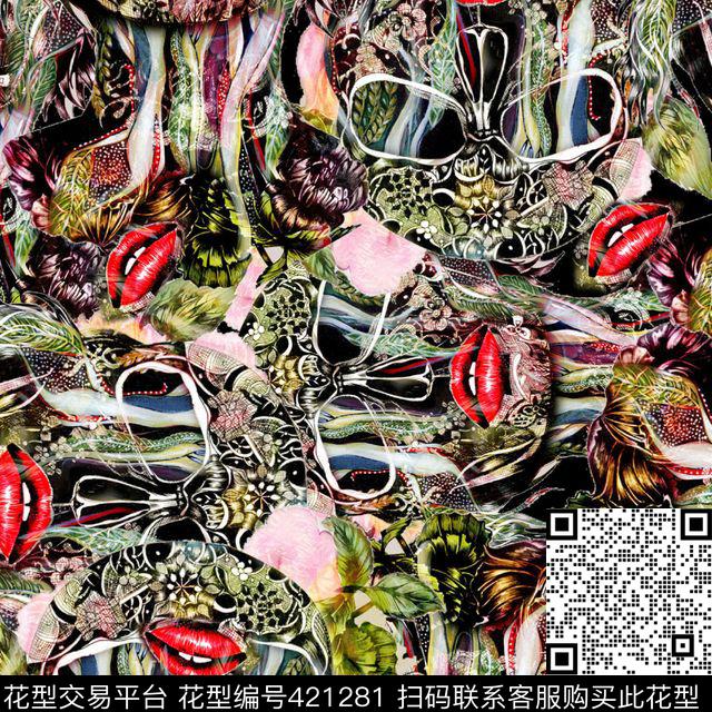 抽象乱花植物数码印花华亿平台下载（图片编号: 421281） - 瓦栏（Walan）
