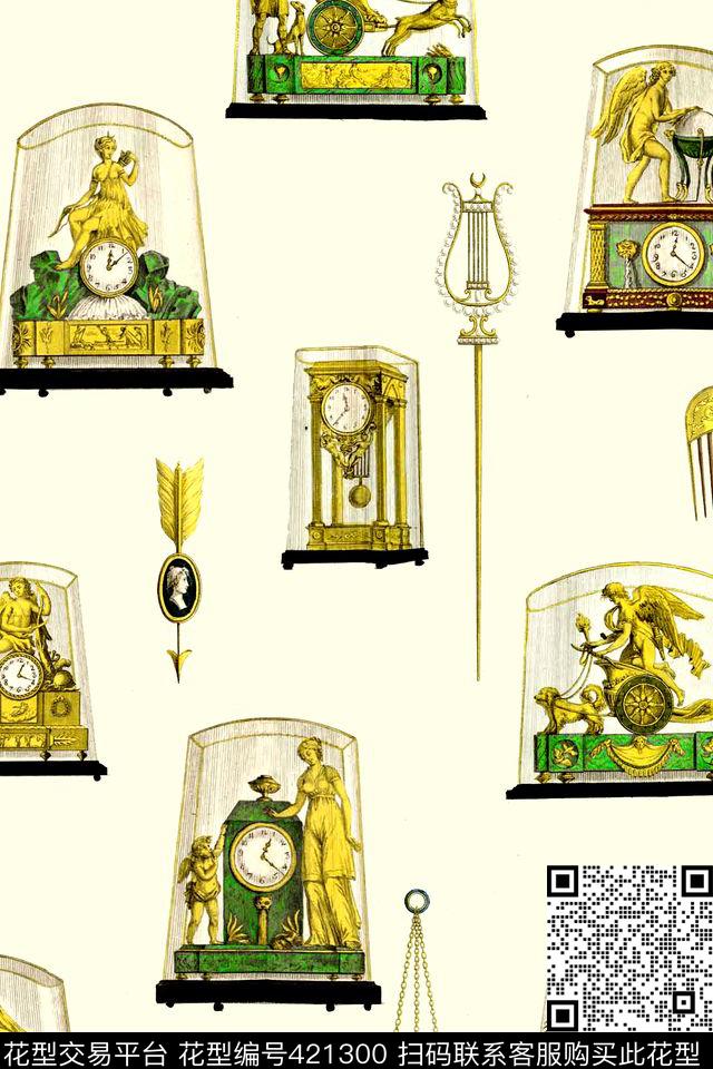 欧式雕塑发簪数码印花华亿平台下载（图片编号: 421300） - 瓦栏（Walan）