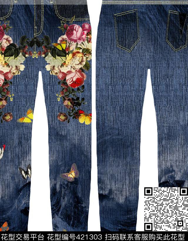 抽象花裤子数码印花华亿平台下载（图片编号: 421303） - 瓦栏（Walan）