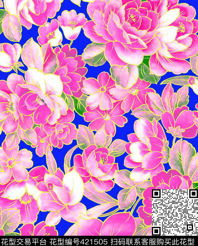 清晰甜美简单清爽传统印花华亿平台下载（图片编号: 421505） - 瓦栏（Walan）