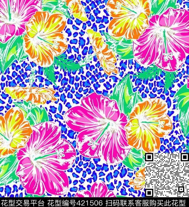 时尚简单花夲传统印花华亿平台下载（图片编号: 421506） - 瓦栏（Walan）