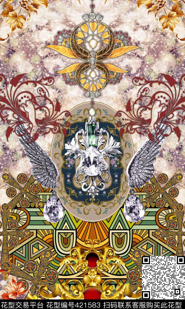 定位复古欧式数码印花华亿平台下载（图片编号: 421583） - 瓦栏（Walan）