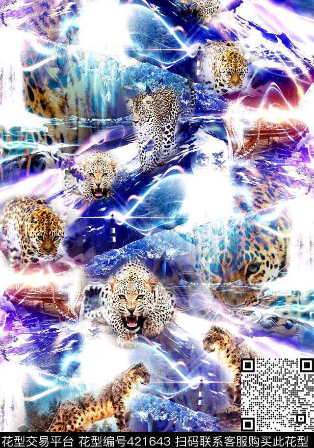 时尚豹纹豹子数码印花华亿平台下载（图片编号: 421643） - 瓦栏（Walan）
