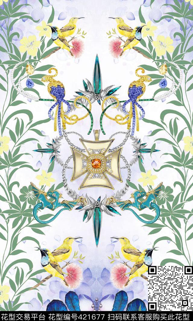 定位花卉珠宝数码印花华亿平台下载（图片编号: 421677） - 瓦栏（Walan）