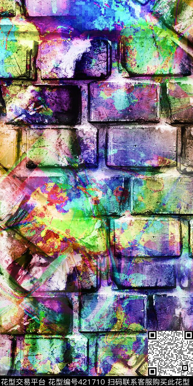 炫彩复古墙怀旧风数码印花华亿平台下载（图片编号: 421710） - 瓦栏（Walan）