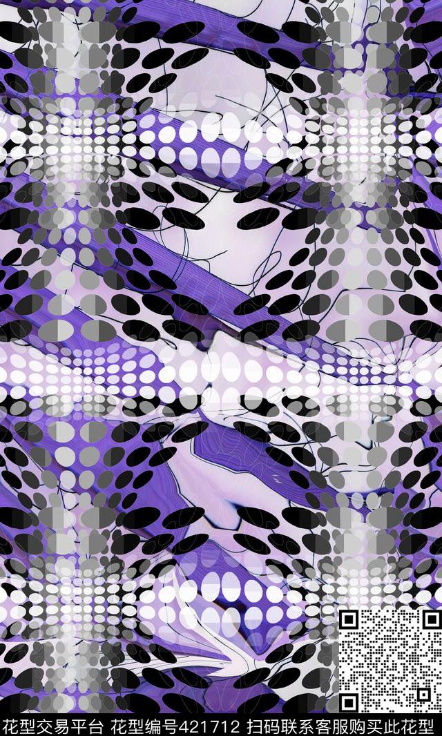 波点复古风写意波点传统印花华亿平台下载（图片编号: 421712） - 瓦栏（Walan）