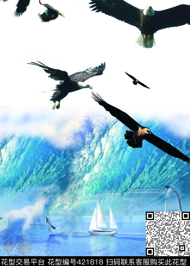 冲浪夏日清爽数码印花华亿平台下载（图片编号: 421818） - 瓦栏（Walan）