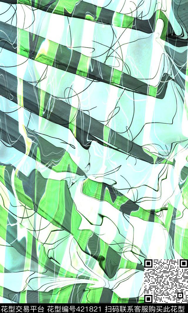 清新风格色块叶子数码印花华亿平台下载（图片编号: 421821） - 瓦栏（Walan）