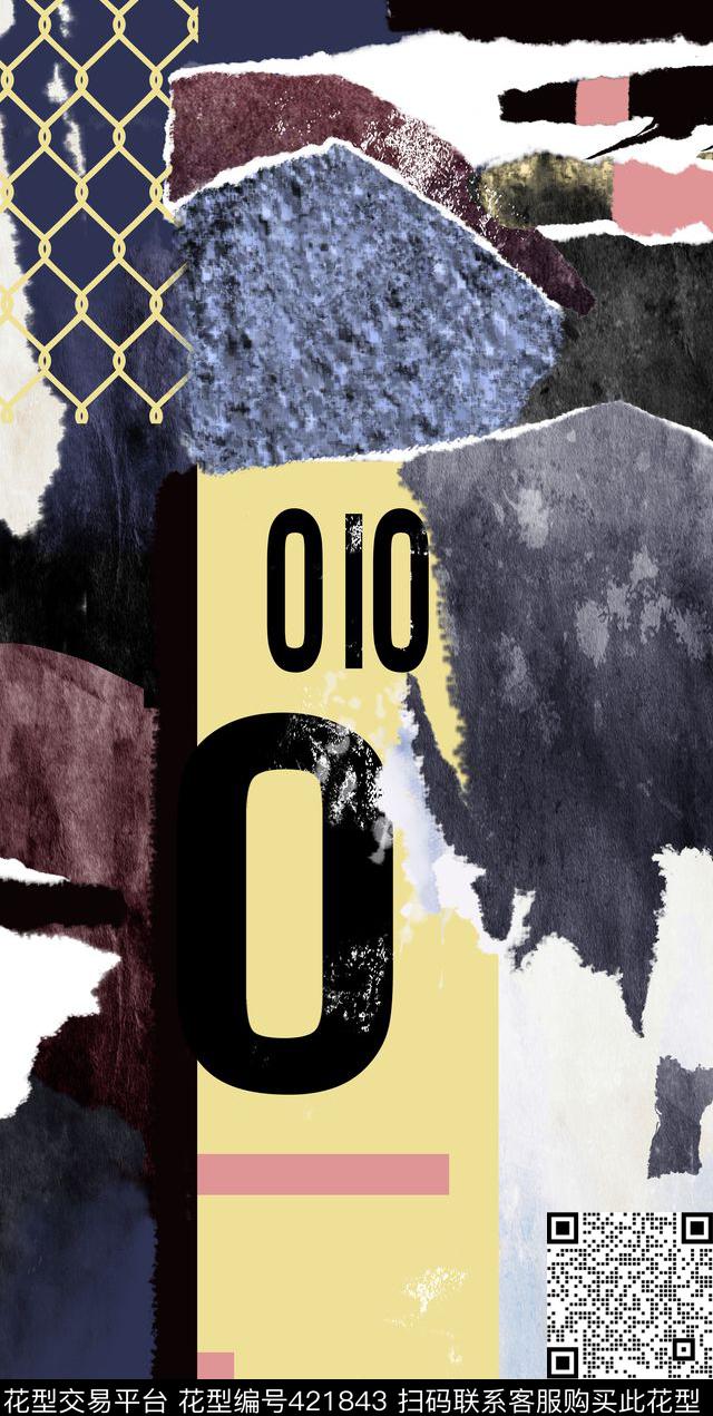 抽象数字几何大地机理数码印花华亿平台下载（图片编号: 421843） - 瓦栏（Walan）