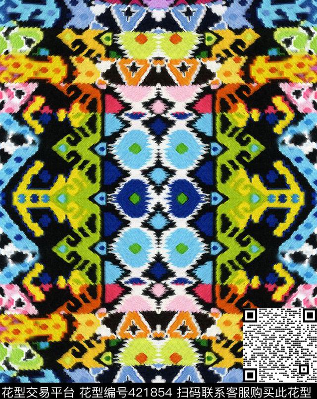 波西米亚色块休闲数码印花华亿平台下载（图片编号: 421854） - 瓦栏（Walan）