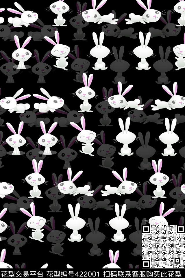 3D卡通兔子传统印花华亿平台下载（图片编号: 422001） - 瓦栏（Walan）