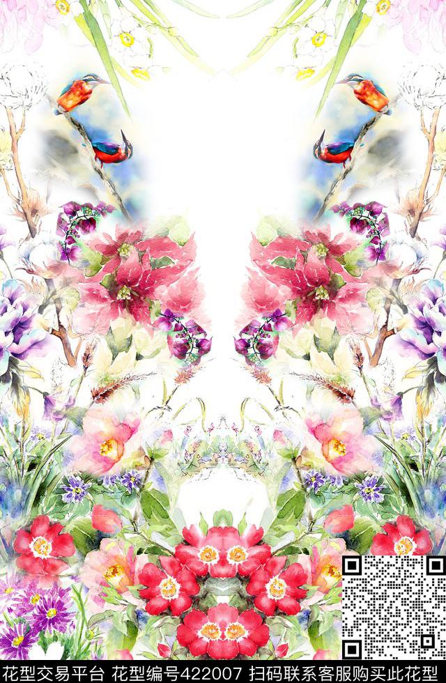 小清新花卉动物数码印花华亿平台下载（图片编号: 422007） - 瓦栏（Walan）