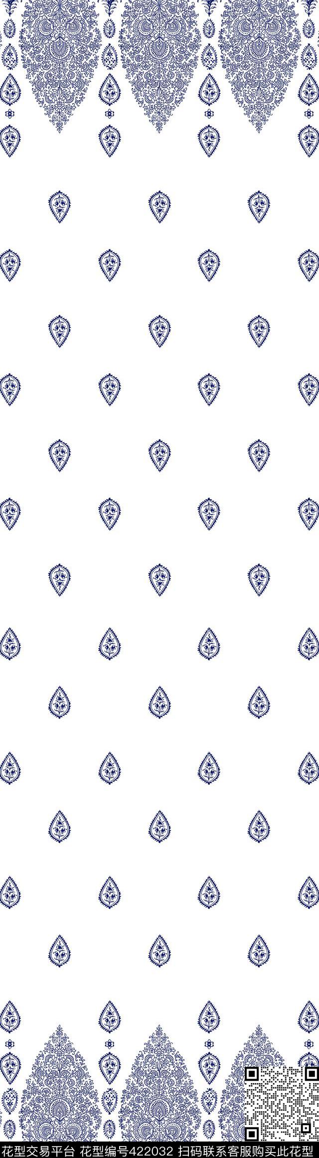 传统印花佩斯利定位双边定位印花传统印花华亿平台下载（图片编号: 422032） - 瓦栏（Walan）