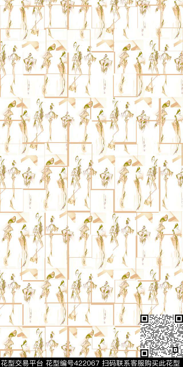 简写人物未来主义服装设计人物传统印花华亿平台下载（图片编号: 422067） - 瓦栏（Walan）