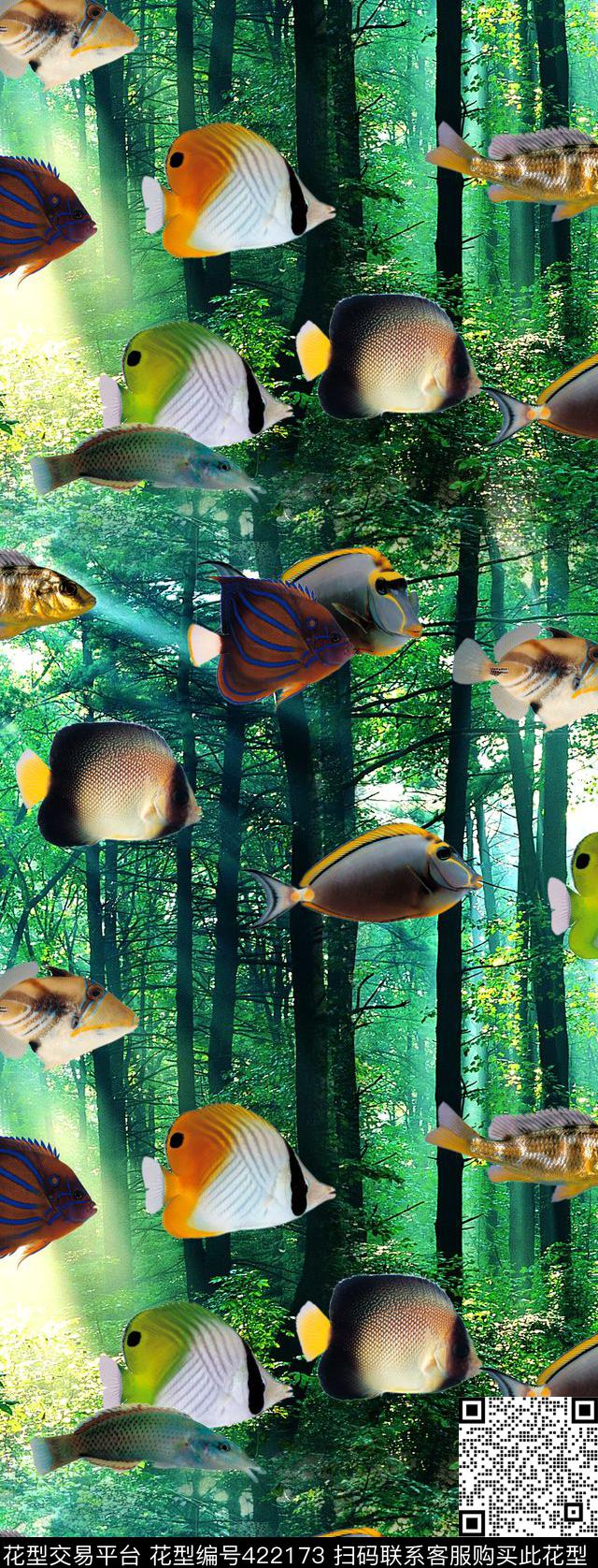 海底世界森林时尚潮牌数码印花华亿平台下载（图片编号: 422173） - 瓦栏（Walan）