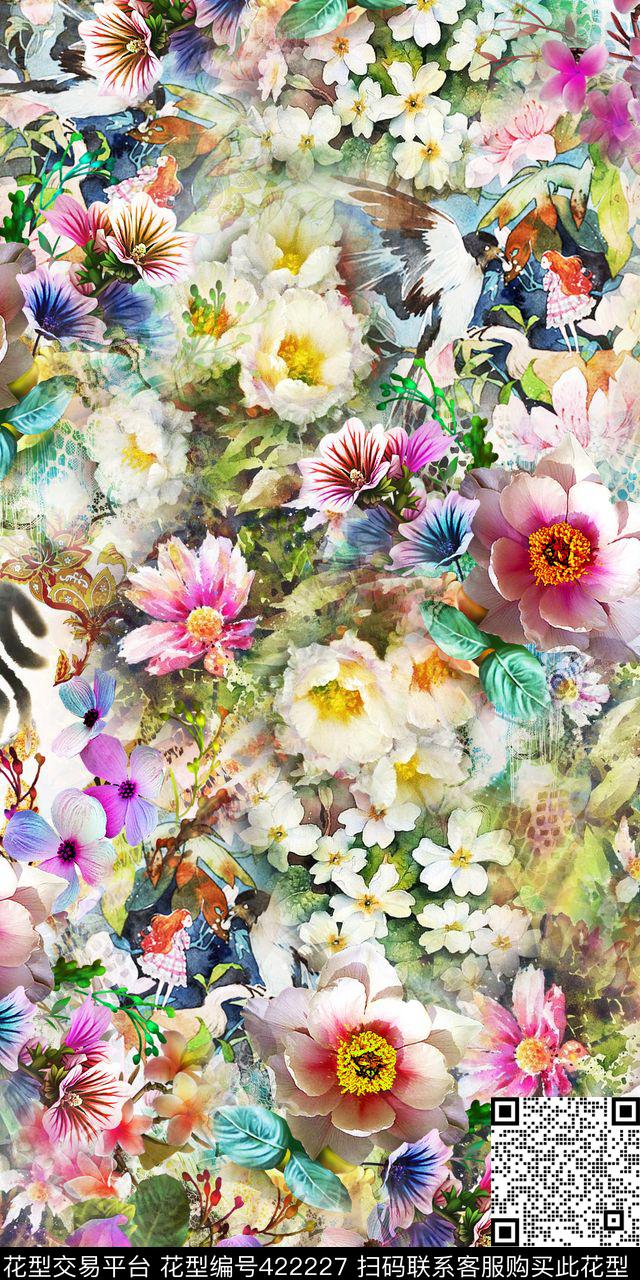 素雅复古斑马蛇皮底时尚小碎花数码印花华亿平台下载（图片编号: 422227） - 瓦栏（Walan）