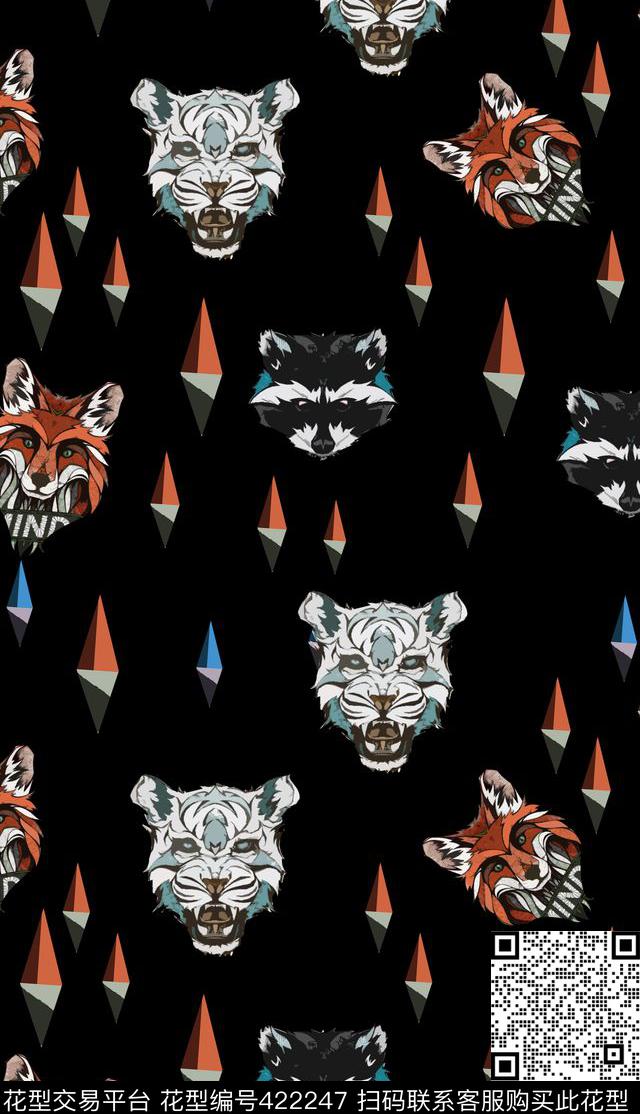 T恤衬衫动物插画男装传统印花华亿平台下载（图片编号: 422247） - 瓦栏（Walan）