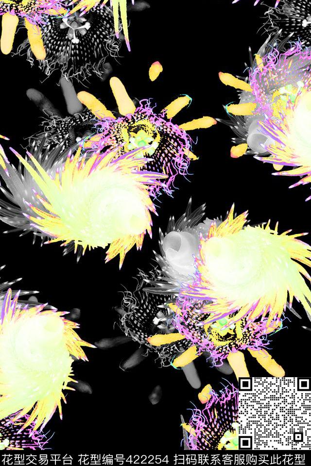 抽象海底生物热带_海洋数码印花华亿平台下载（图片编号: 422254） - 瓦栏（Walan）