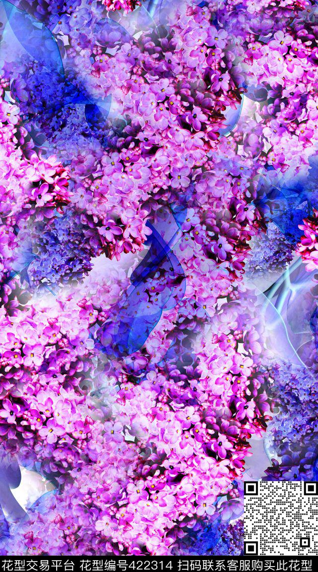 茂密花卉小碎花数码印花华亿平台下载（图片编号: 422314） - 瓦栏（Walan）