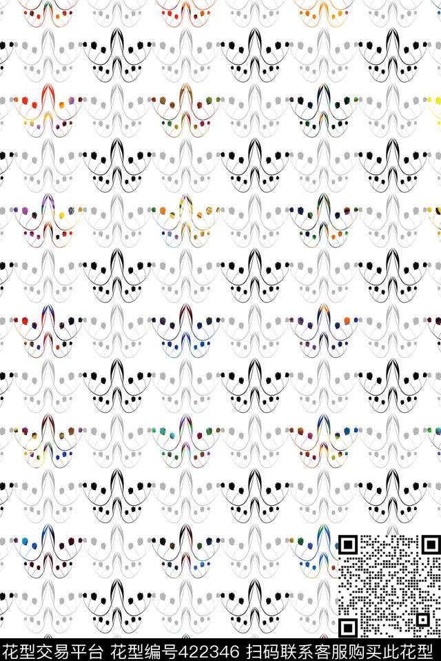 大牌几何流行花纹简约几何数码印花华亿平台下载（图片编号: 422346） - 瓦栏（Walan）