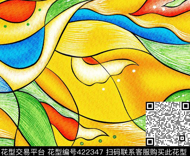 抽象几何欧式风格传统印花华亿平台下载（图片编号: 422347） - 瓦栏（Walan）