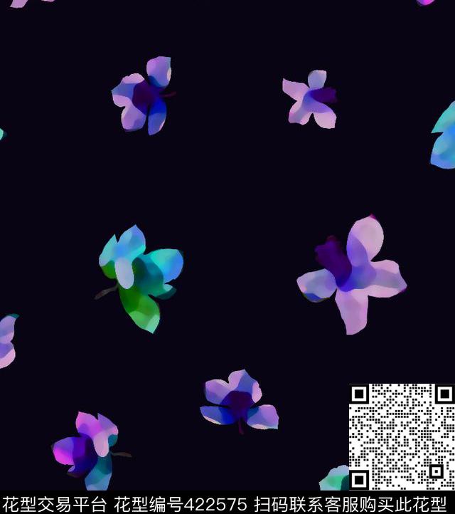 花卉女装裙衫涂鸦传统印花华亿平台下载（图片编号: 422575） - 瓦栏（Walan）