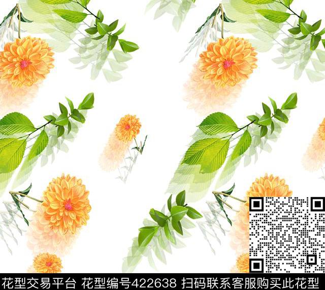 3D花绿叶数码印花华亿平台下载（图片编号: 422638） - 瓦栏（Walan）