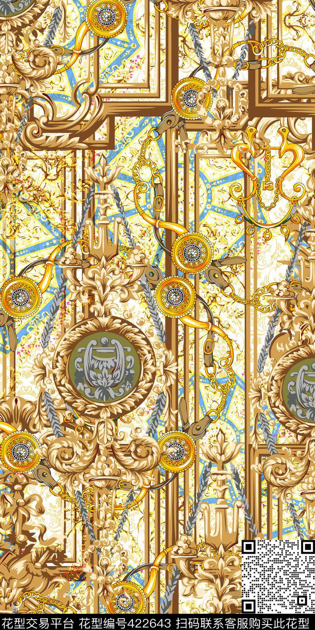 欧式贵族花纹数码数码印花华亿平台下载（图片编号: 422643） - 瓦栏（Walan）