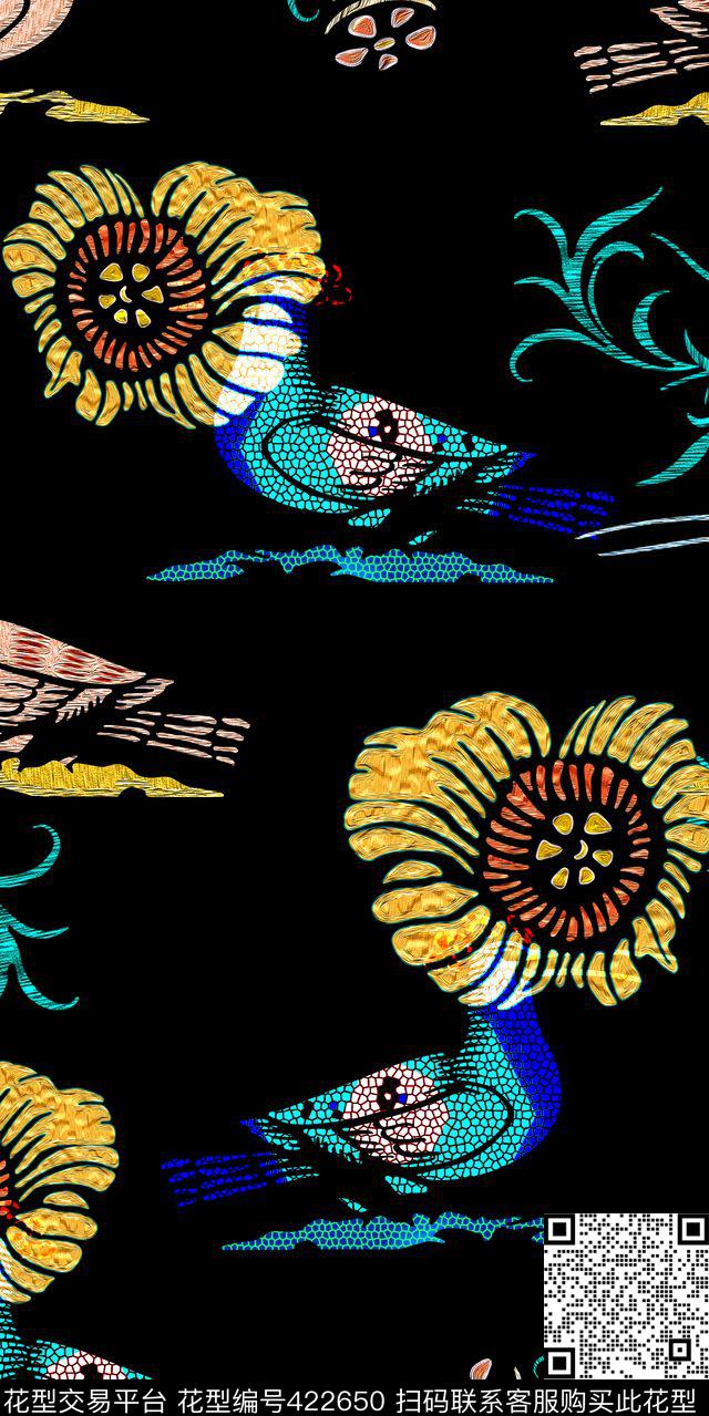异国花鸟数码服装数码印花华亿平台下载（图片编号: 422650） - 瓦栏（Walan）