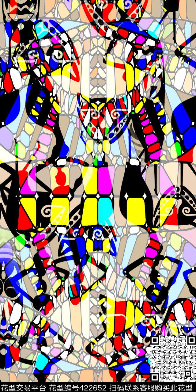 抽象多彩梦幻数码印花华亿平台下载（图片编号: 422652） - 瓦栏（Walan）