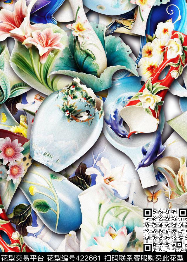 陶瓷瓶子立体数码印花华亿平台下载（图片编号: 422661） - 瓦栏（Walan）