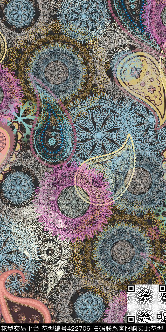 服装花纹民族传统印花华亿平台下载（图片编号: 422706） - 瓦栏（Walan）