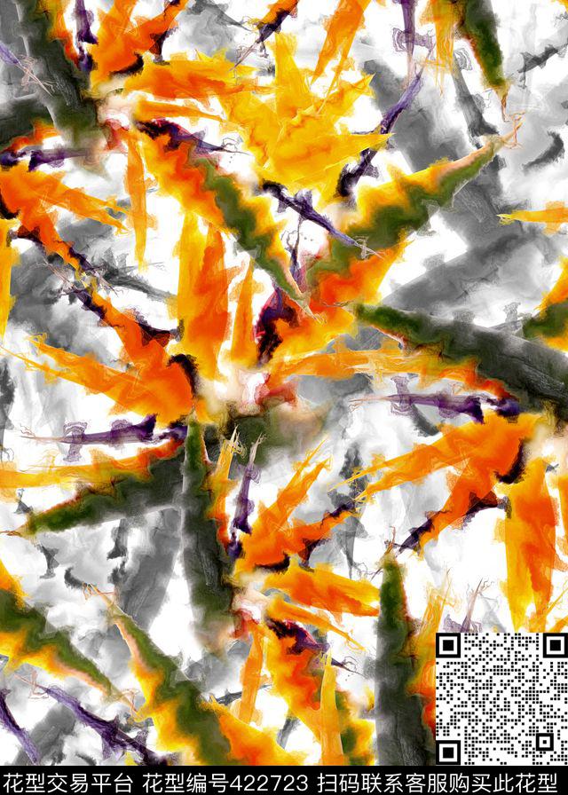 抽象原创天堂鸟数码印花华亿平台下载（图片编号: 422723） - 瓦栏（Walan）