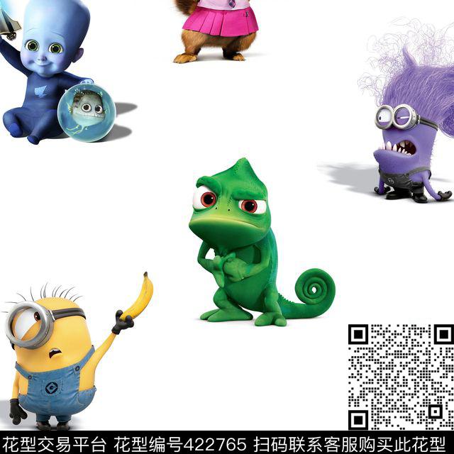 卡通小黄人卡通形象数码印花华亿平台下载（图片编号: 422765） - 瓦栏（Walan）