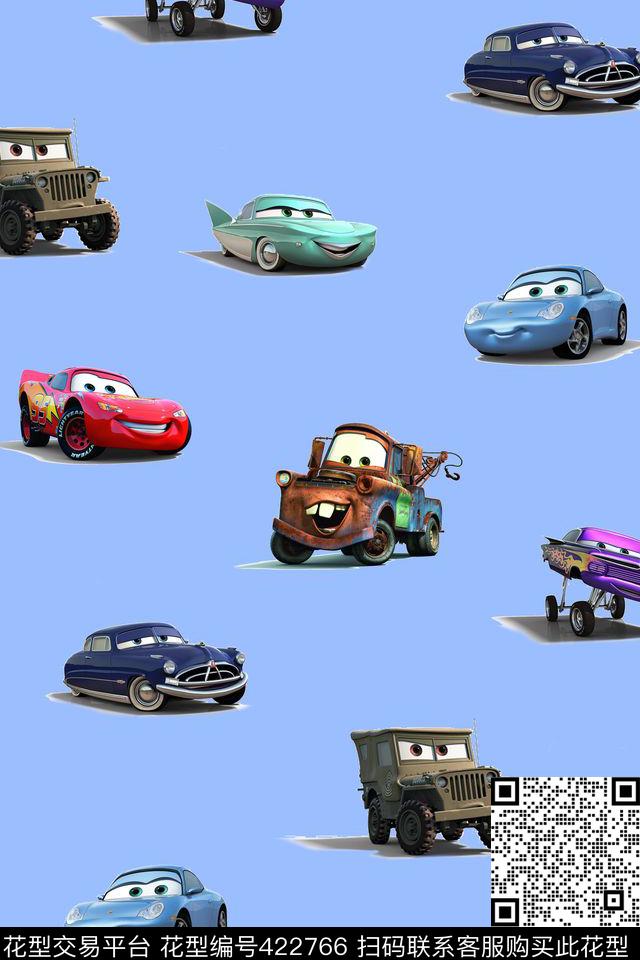 卡通疯狂赛车动画形象数码印花华亿平台下载（图片编号: 422766） - 瓦栏（Walan）