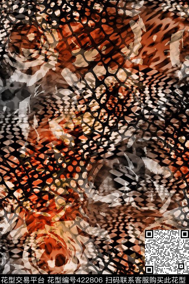 动物纹复古文雅大气时尚水彩底纹花数码印花华亿平台下载（图片编号: 422806） - 瓦栏（Walan）