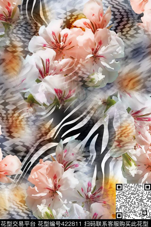 动物纹理花卉清新时尚几何时尚数码印花华亿平台下载（图片编号: 422811） - 瓦栏（Walan）