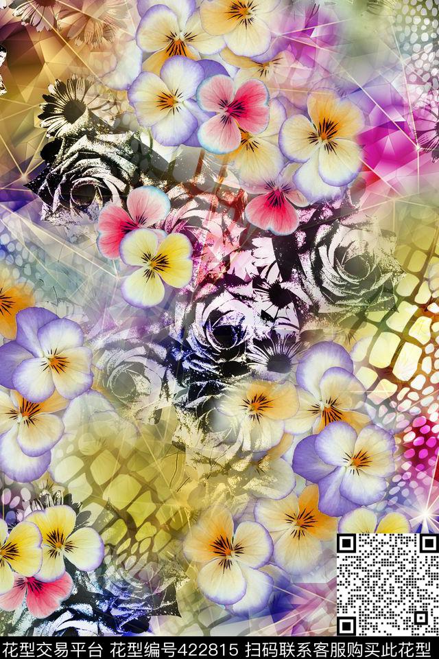 动物方格纹理清新小碎花小清新时尚数码印花华亿平台下载（图片编号: 422815） - 瓦栏（Walan）