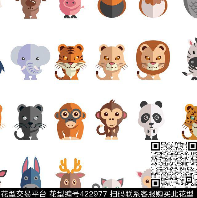 Q版卡通动物可爱传统印花华亿平台下载（图片编号: 422977） - 瓦栏（Walan）