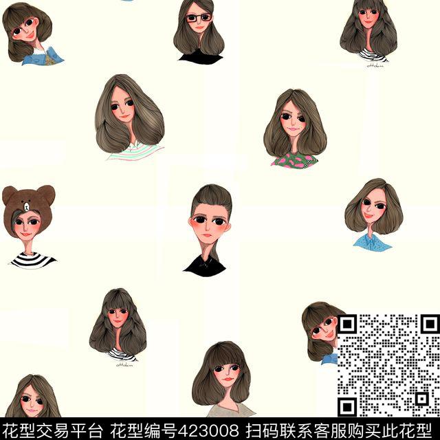 手绘可爱清新数码印花华亿平台下载（图片编号: 423008） - 瓦栏（Walan）