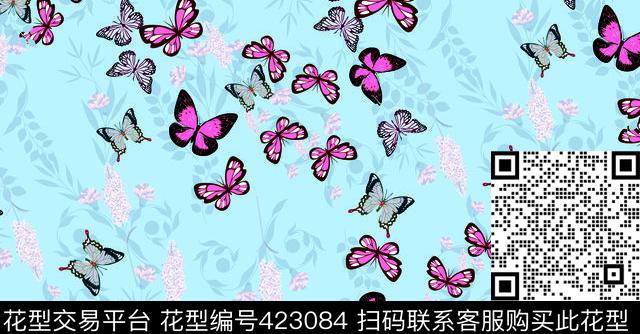 蝴蝶昆虫浪漫传统印花华亿平台下载（图片编号: 423084） - 瓦栏（Walan）