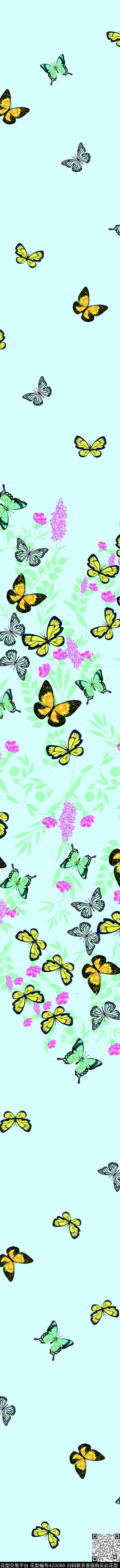 定位花蝴蝶浪漫传统印花华亿平台下载（图片编号: 423086） - 瓦栏（Walan）